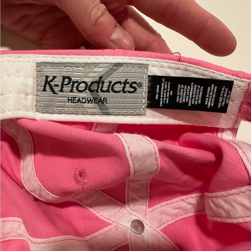 K-Products Pink and White Cap